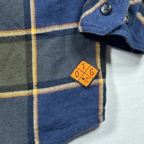 Off the Grid Blue/Green Plaid 100% Cotton Flannel Shirt Outdoor Wear Mens Med - Picture 4 of 8